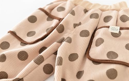 Baby Boy Girl Corduroy Jogger Pants Fur Lined Elastic Waist Winter Thickening4