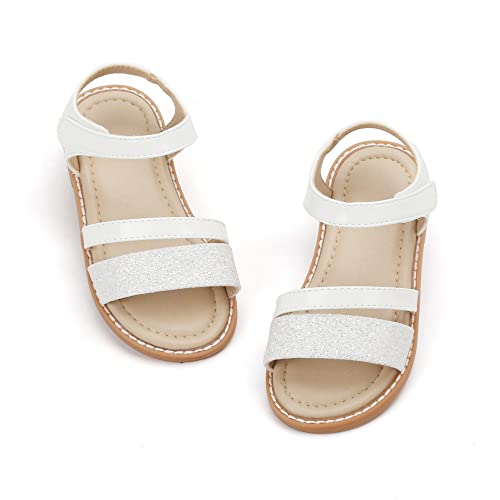 Image of Felix & Flora Toddler Girl Sandals - Little Girl Easter Dress Shoes Lightweight Open Toe Beach Holiday Flats
