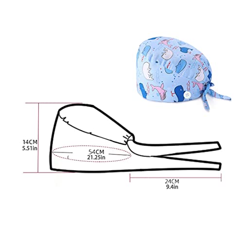 REQAG 1 Stück verstellbare Arbeitskappe, Baumwoll-Staubkappe, süße Unisex-Staubkappe, Krankenschwester Kappe