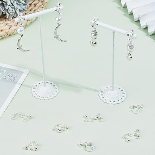 SUNNYCLUE 40PCS Silver Brass Screw Back Earring Converter Clip Backs Non-Pierced Earring Component Set - Image 4
