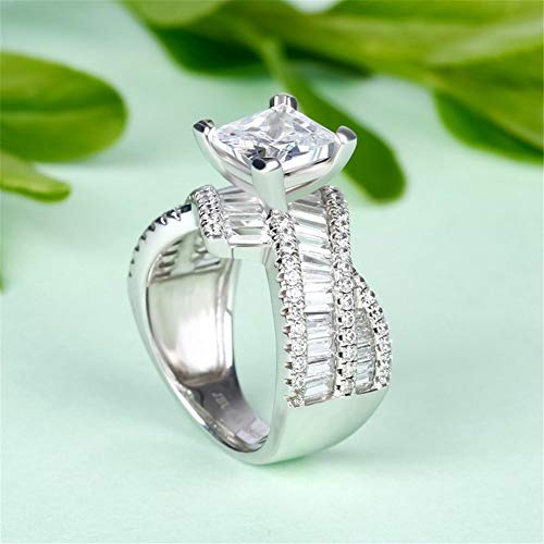 Jeulia 2 Carat Princess Cut Engagement Rings Women Sterling Silver White Diamond Bypass Ring Cubic Zirconia Twisted Wedding Bridal Ring Set Anniversary Promise Ring with Jewelry Box4