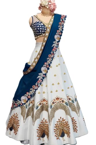 Image of Women's Sequins Thread Embroidered Georgette Semi Stitched Lehenga Choli With Dupatta (5124-Women-Lehenga-Choli-Latest)