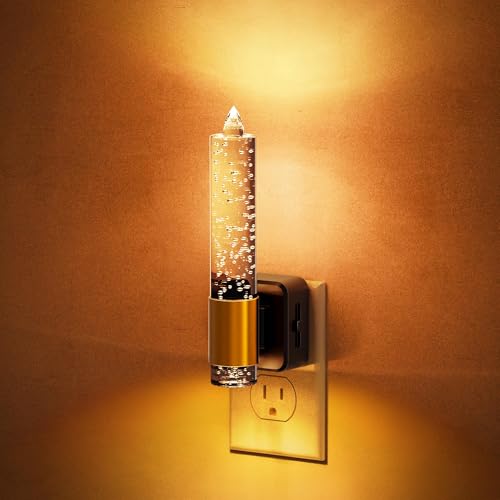 Image of JandCase Night Light, Flameless Candle Night Lights Plug into Wall, 1 Pack | Dusk to Dawn Sensor Aesthetic Automatic Nightlight, Dimmable Amber LED Nightlights, Decorative nite light for Adults Bathroom