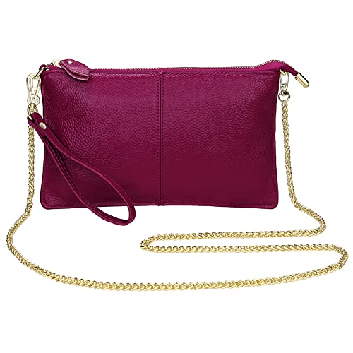 Image of Uromee Genuine Leather Wristlet Wallet Clutch Purses with Detachable Chain