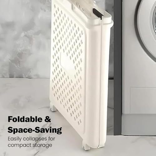 Image of Oblivion Laundry Bag for Clothes - Multiuse Foldable Laundry Basket with Wheels, Space-Saving Large Capacity Portable Clothes Bucket, Rolling Storage Bin for Home, Laundry Room & Dorm Use (Pack of 1)