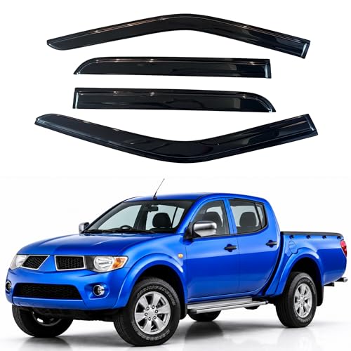 Image of IG Window Visors Fit for 2007-2014 Mitsubishi L200 Double Cab, Out-Channel Rain Guards Vent Wind Deflectors 4PC, Truck Accessories for 2007-2014 Mitsubishi Triton Double Cab