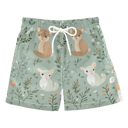 linqin Cute Woodland Animals Boys Swim Trunks Toddler Beach Board Shorts, Quick Dry Swim Shorts Suits 2-16 Years