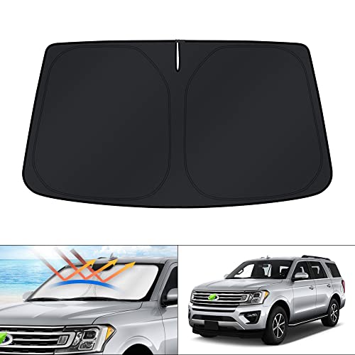KUST Windshield Sun Shade for Ford Expedition SUV Accessories 2018-2024 2025 Window Sunshade Sun Visor Protector Foldable Blocks UV Rays Keep Your Car Cooler