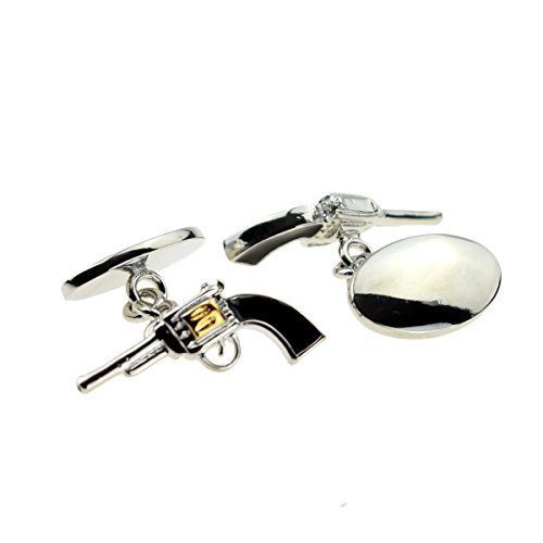 Mancuernillas estilo cadena doble pistola para hombre miniatura 1