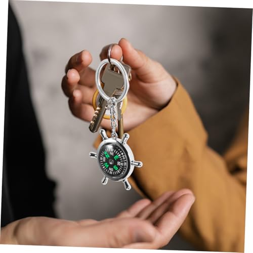 Mini brújula llavero para hiking y camping miniatura 4