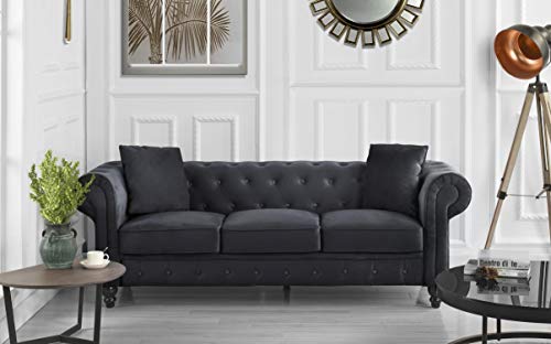 Divano Roma Classic Sofas, Large, Black