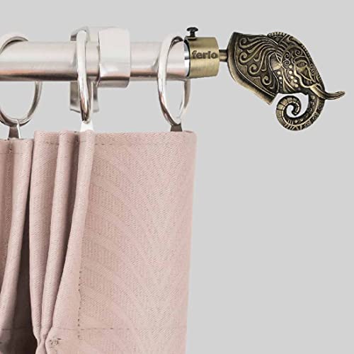 Image of FERIO Aluminium Antique Finish Curtain Brackets for Window and Door Parda Holder /Curtain Holders for Wall 1 Inch Rod Support Fittings Curtain Accessories 5 Set (10 pcs)