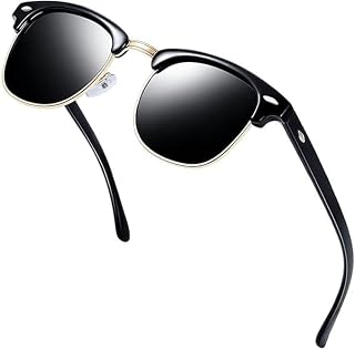 ZORATO Sunglasses Semi-Rimless Frame Unisex Adult's Clubmaster for Men and Women UV Protection (G-Black) (Medium Size) Price In India
