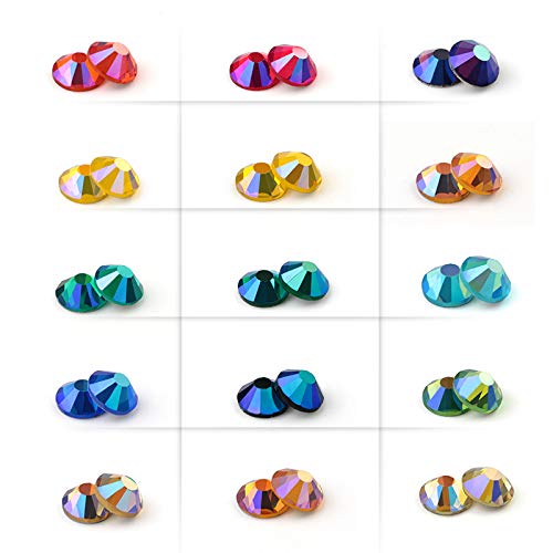 Strasssteine für Kleidung, Crystal AB Strasssteine ​​für Nägel, flache Rückseite, mehrfarbig, SS4-SS30(Light blue AB,SS20-1440pcs)