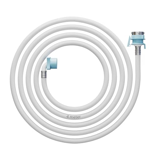 Image of Sparsh Pearl 4 Meter Fully Automatic Washing Machine Inlet Pipe with Universal Tap Connector | Hot & Cold Water Washing Machine Pipe Inlet | Leak-Proof, Burst-Proof & Anti-Kink Design