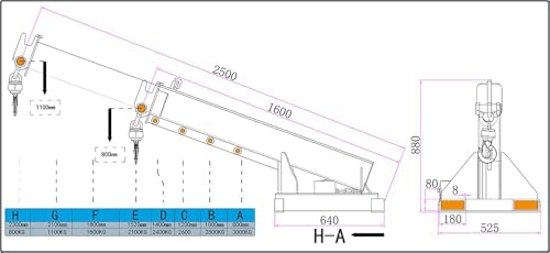 BREVELTION 6600LB Forklift Mobile Crane, Lifting Forklift Extension Attachments Jib Boom Crane, W/Telescopic Boom 63\"-98\", for Forklift Towing Handling - Thumbnail 4