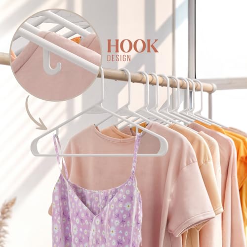 image for NEATERIZE Plastic Hangers 50 Pack White - Clothes Hangers - Makes The 