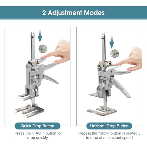 Ejoyous 2Pcs Heavy Duty Furniture Lifter Arm Tool Jack, Labor Saving Door Panel Lift, Adjustable 200KG Bearing Load Hand Jack Lift for Installing Cabinets - Image 5