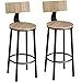 tectake 800972 Juego de 2 taburetes de Bar, Juego de Asientos Altos para bistró con diseño Industrial, Set de Dos banquetas de Cocina Estilo Minimalista (Madera Industrial Clara)