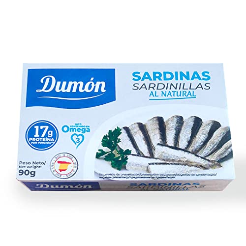 Dumón - 25 unidades de 90 gramos de Conservas de Sardinas al Natural. Conserva de Pescado Alta en...