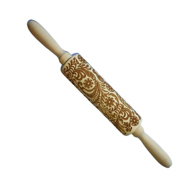 Kinder Nudelhölzer Teigrolle Teigroller Nudelholz Muster Prägerolle Holz 35 * 4.5cm Hando