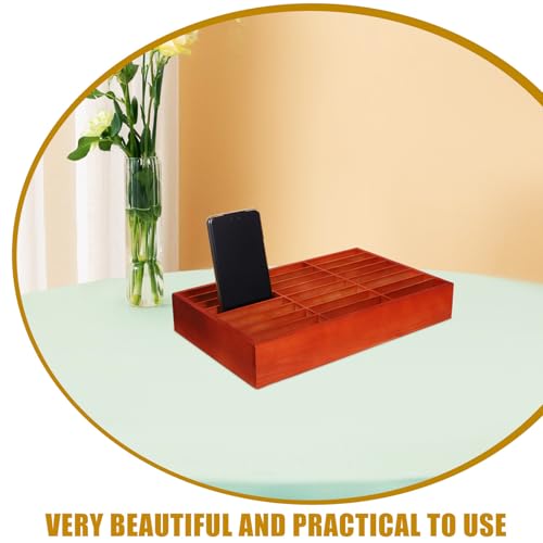 Boîte de rangement en bois pour téléphone portable support compartiments multiples atelier