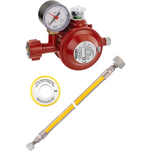 Komplettes Herdanschluss-Set: Edelstahl-Wellschlauch (100cm), Teflonband...