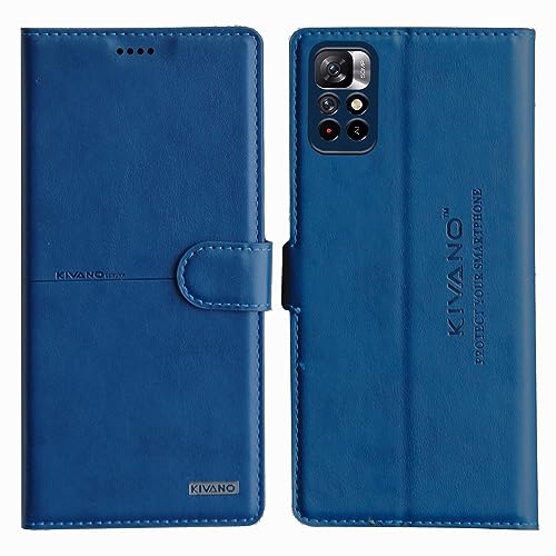 Image of KIVANO Compatible with Xiaomi Redmi Note 11T / Xiaomi Poco M4 Pro 5G Flip Cover | Leather Finish | Inside Pockets & Inbuilt Stand | Shockproof Wallet Style Magnetic Closure Back Cover Case