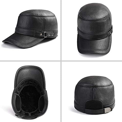 Sumolux Winter Mens Leather Cap with 