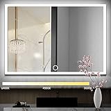 【LED-BELEUCHTUNG】Schöne, energiesparende, langlebige, effiziente Lichtquelle. Unsere Badezimmerspiegel Beleuchtung sind mit modernster LED-Lichtleiste ausgestattet, so dass sie extrem langlebig und nahezu wartungsfrei sind.