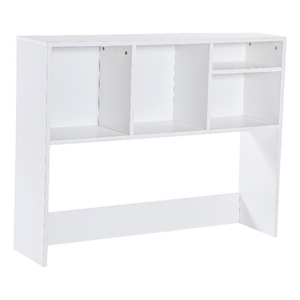 Flash Furniture Lotus Desktop Bookshelf Organizer, Space Saving Bookshelf for Desktop with Multiple Cubby Spaces, Engineered Wood, 37" W, White