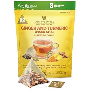 Wissotzky Tea Ginger Turmeric Spiced Chai – Pack of 50 Tea Bags