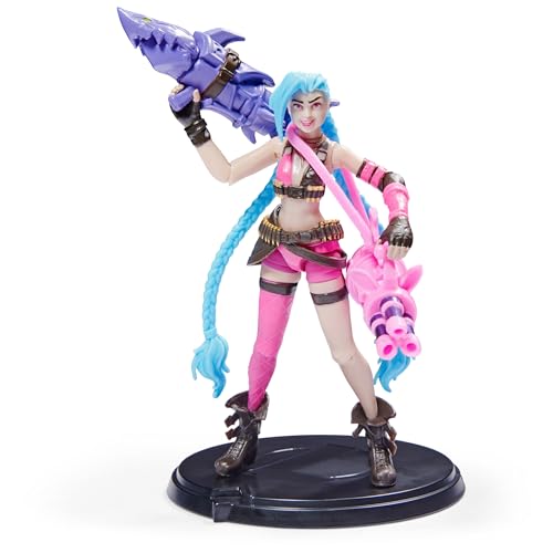 League of Legends, Figura Coleccionable de Jinx de 10,2 cm con Detalles 2 Accesorios, Colección de campeones, edición de coleccionista, a Partir de 12 años