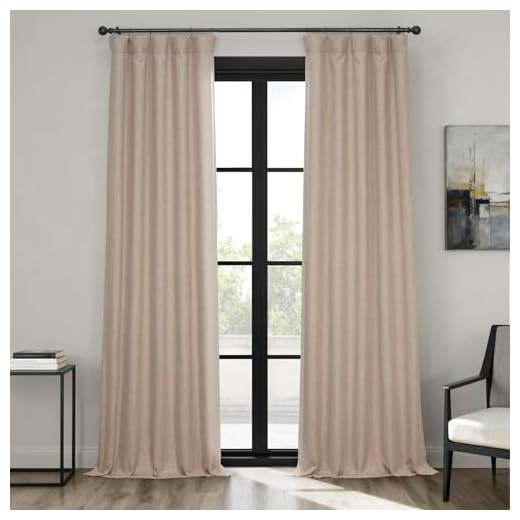 HPD Half Price Drapes Faux Linen Room Darkening Curtains