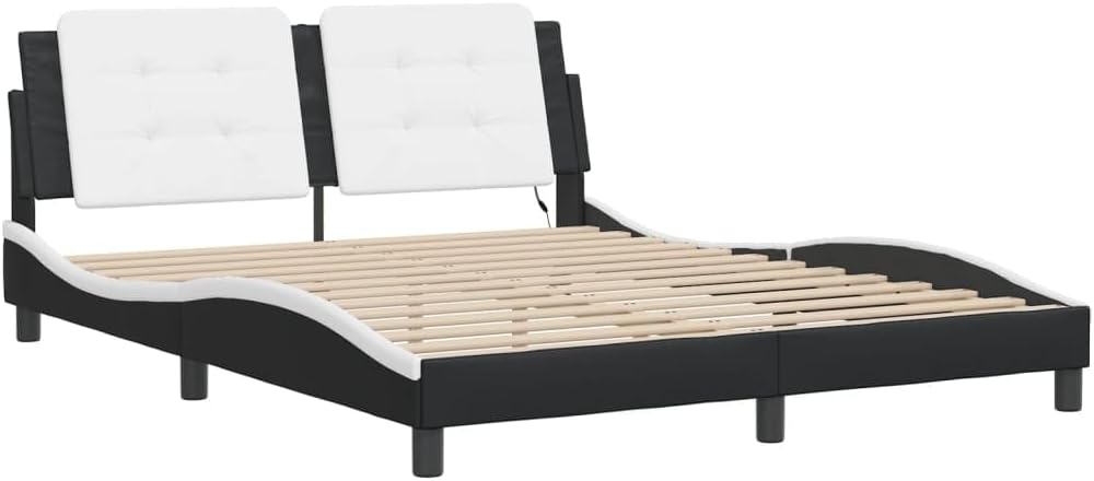 vidaXL Bed Frame Black and White