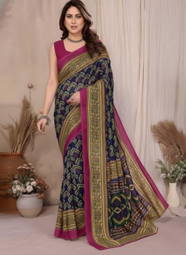 Image of Yashika Women's Georgette Saree with Blouse Piece for Traditional Ethinic Wear Sari