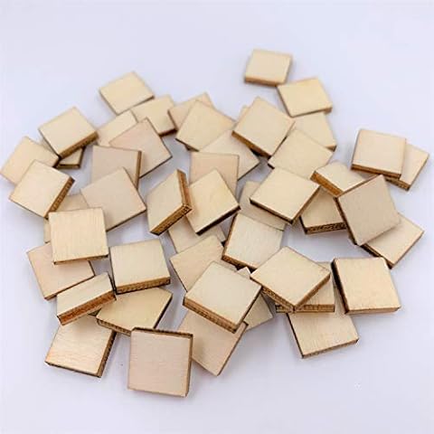 NUORUI Stud Earring Wood Squares 1/2" (12mm) Laser Cut Jewelry Blanks 50 Pieces Cover