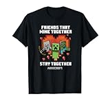 Minecraft Valentine's Day Friends That Mine Together Mobs T-Shirt Small