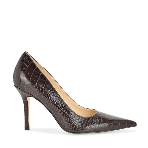 Image of Nine West Women's Gemmha Pump, Dark Brown Croco 202, 5