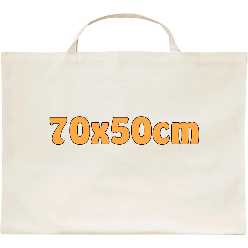 Cottonbagjoe 25 Große Baumwolltaschen 70x50 cm | OEKO-TEX® STANDARD 100 zertifiziert | faltbare Tragetasche mit Henkel | Robust, Wiederverwendbar & Nachhaltig | Ideal für Poster, Kleidung & Einkäufe