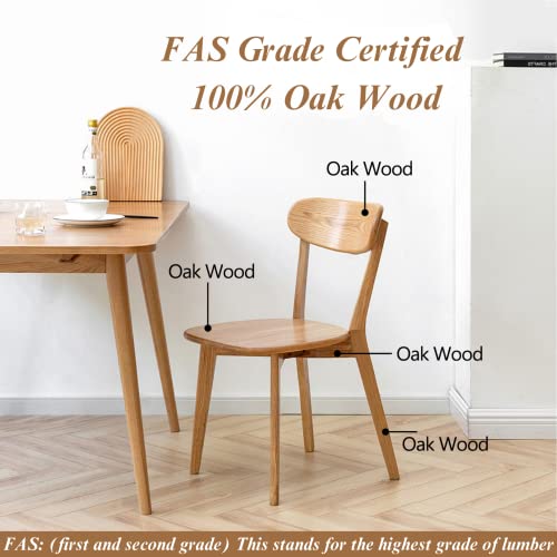 Bamskov 100% Solid Oak Wood Dining Room Chairs - Practical Kitchen Chairs - Wood Chair For Dining Room, Kitchen (1, Natural) #TOP3