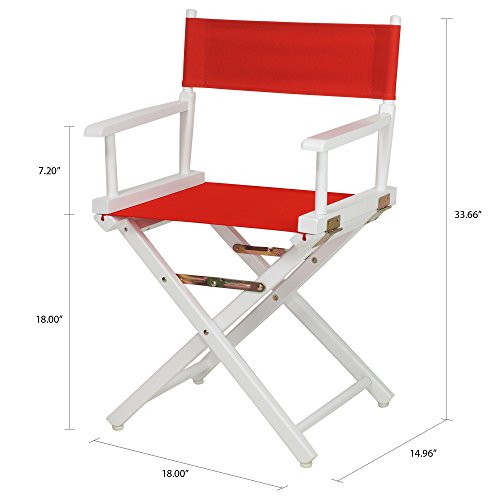 Casual Home 18" Director's Chair White Frame With Red Canvas #TOP2