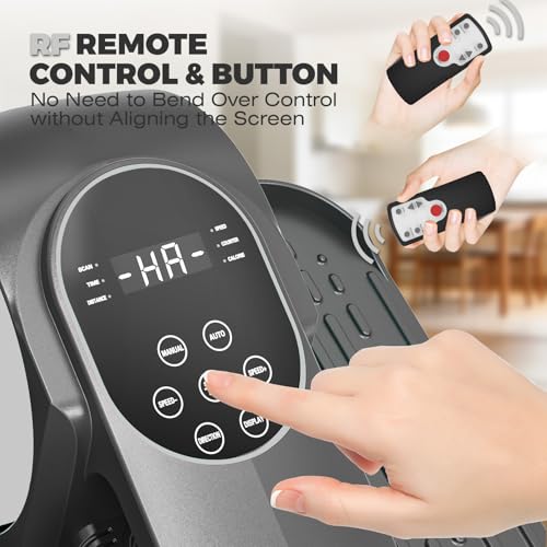Image of Under Desk Elliptical Machine, 12 Speeds Leg Exerciser as Seen on TV with RF Remote Control for Seniors, Auto & HR Mode Quiet Portable Seated Pedal Exerciser for Home and Office
