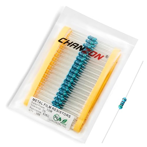 Chanzon 100pcs 1/2W (0.5W) 51K Ω ohm Metal Film Fixed Resistor