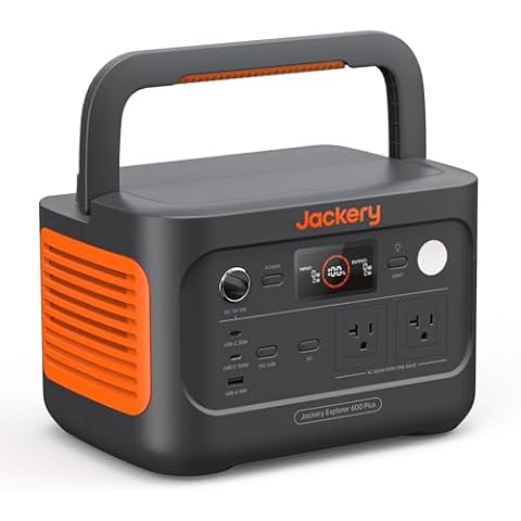 Jackery Explorer 600 Plus Portable Power Station 632Wh LiFePO4 Battery, 800W AC/100W USB-C Output, 1 Hr Fast Charge, Solar Generator for Outdoor Camping, Road Trips, Home Backup (Solar Panel Optional) Cover