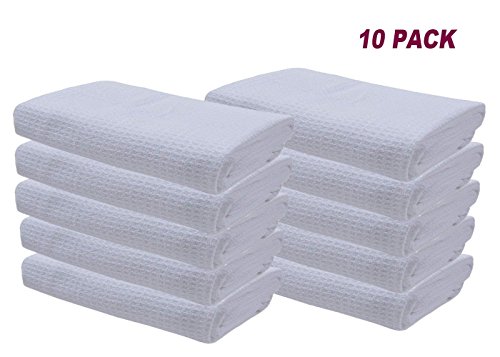 Sinland Microfiber Dish Drying Towels Dish Towels Waffle Weave Kitchen Towels 16 Inch X 24 Inch 10 Pack White #TOP1