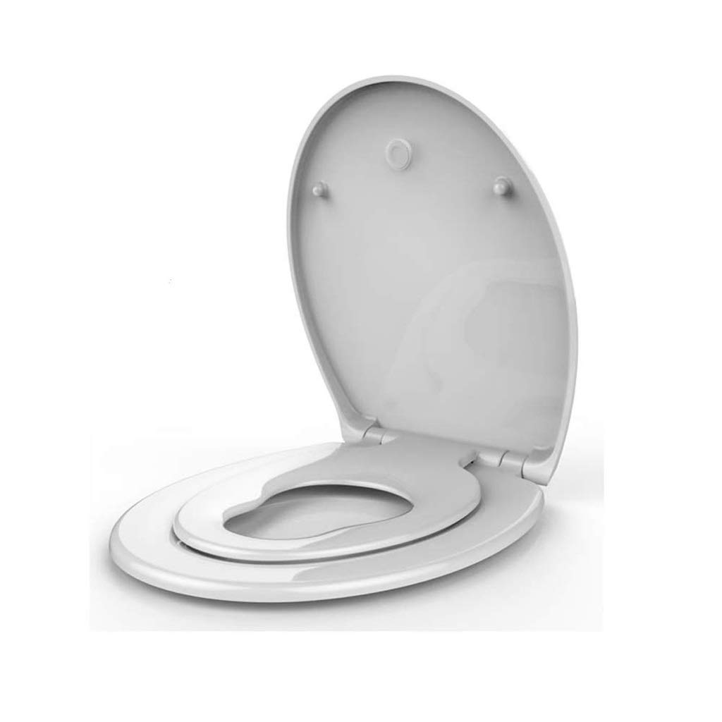 MOBYGKFY Potty Training Seat 2 in 1 Toilet for Toddlers Space Saving Solution for Kids Training– Easy to Install White