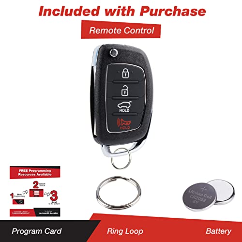 Keylessoption Keyless Entry Car Remote Uncut Flip Ignition Key Fob Alarm For Hyundai Santa Fe Tq8-Rke-3F04 #TOP1
