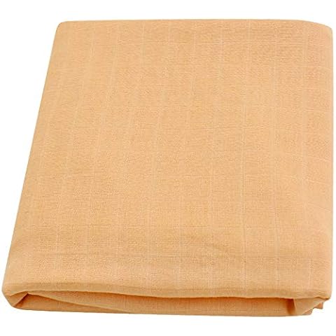 Little English Shades Bamboo/Cotton Large Muslin Blankets for babies. Ultrasoft & comfortable blanket, perfect for swaddling, Nursing Cover and Security Blanket - Light Mustard Yellow - 120cm x 120cm Cover