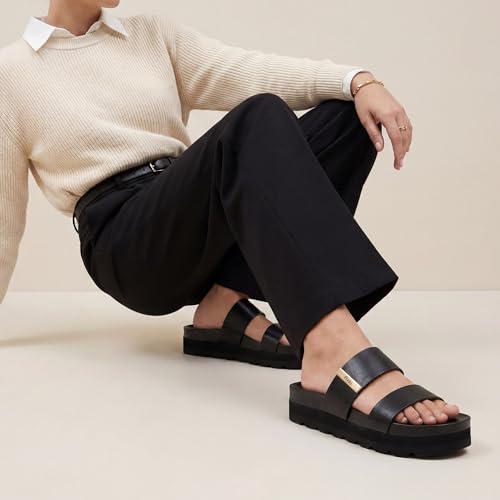 Image of Frido Women's Arch Support Wedge Sandals, Orthopedic Cushioned Platform Heels with Anti-Slip Sole, Comfortable Slip-On Footwear for Office, Travel, Daily Wear & Long Standing | Available in 3 Style- Buckle Strap, Velcro Strap & Classic Styles